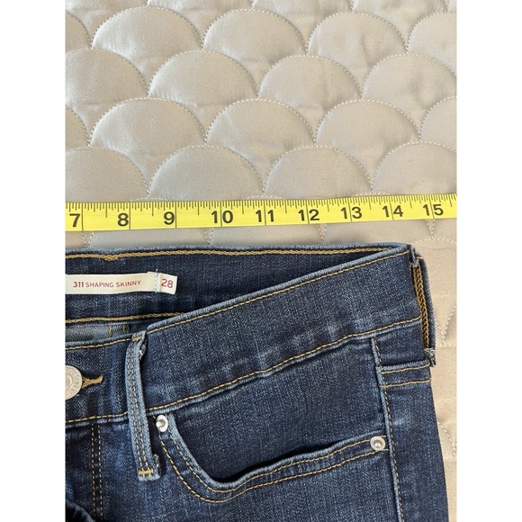 Women's Levi's 311 Shaping Skinny Dark Wash Stretch Blue Jeans Size 28 - Picture 5 of 6